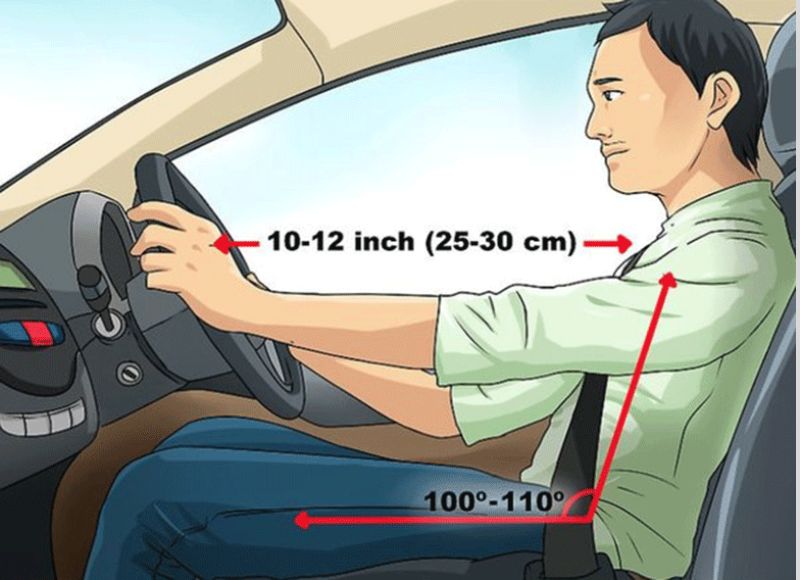 Khoảng cách vô lăng với vai người lái nên cách khoảng 25-30 cm