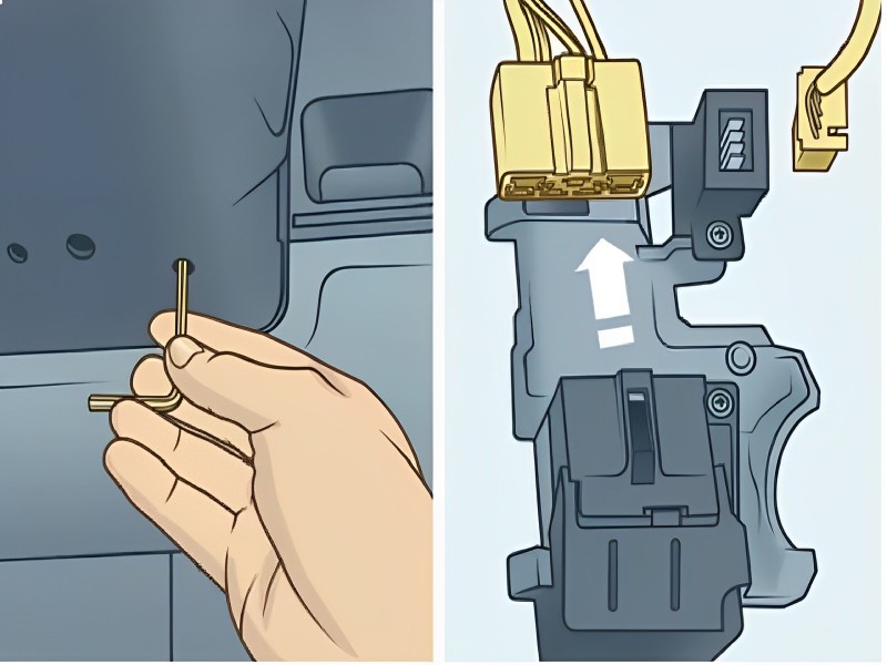 Dùng tua vít hoặc lục giác để mở và lấy ổ khóa ra