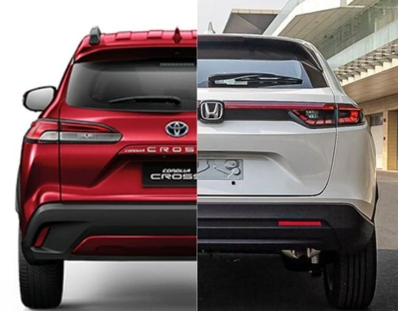 So sánh đuôi xe của Honda HRV và Toyota Cross