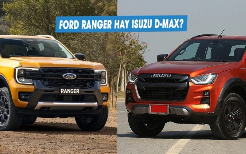 Đầu xe của Ford Ranger mang đến sự bề thế, mạnh mẽ hơn so với Dmax