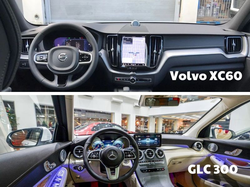 ​So sánh Volvo XC60 và GLC 300 về nội thất