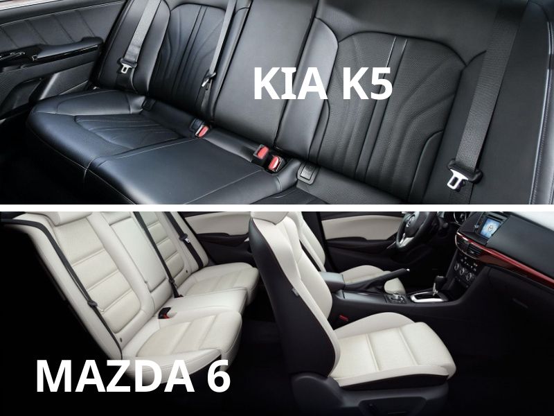 ​So sánh Kia K5 và Mazda 6 về ghế ngồi
